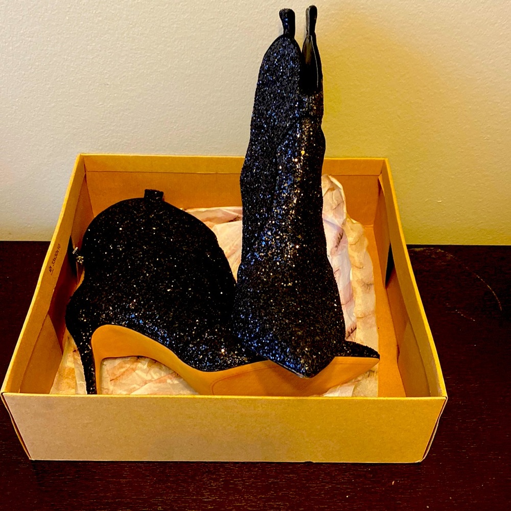 Black glittery booties (New & Never Worn)